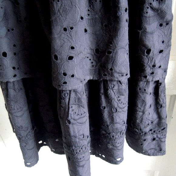 Reclaimed Vintage ASOS Black Eyelet Layered Mini Dress 10 - Picture 6 of 10